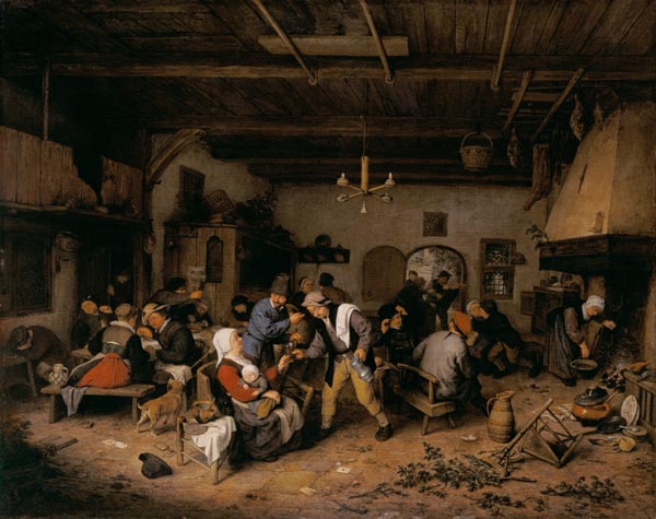 Men and women in a tavern a Adriaen van Ostade