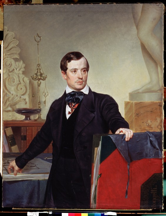 Portrait of the artist and architect Alexander Briullov (1798-1877) a Brüllow