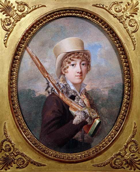 Natalie de Laborde de Mereville, Comtesse Charles de Noailles, in the Park at Mereville, c.1805 a Dutailly