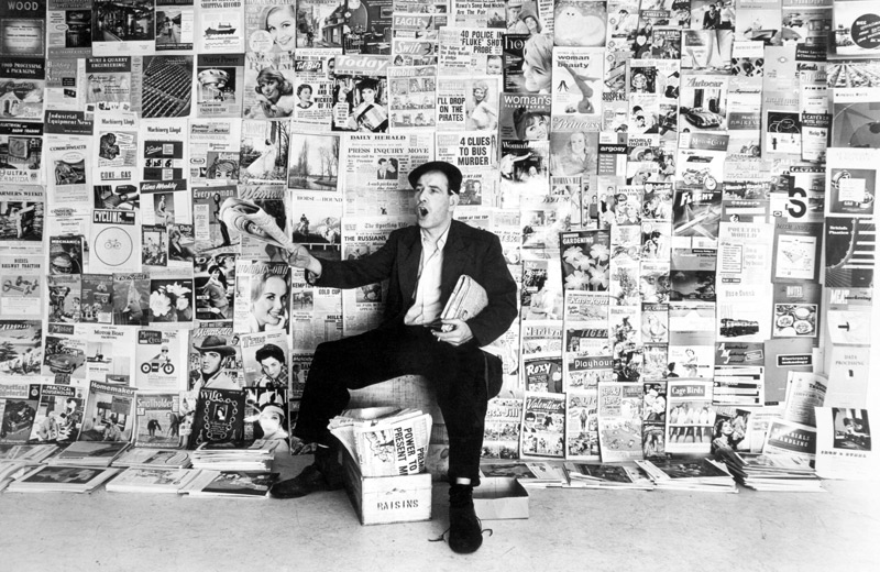Newspaper salesman, c.1960 a English Photographer