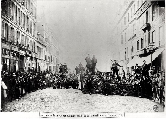 Barricade in the Rue de Flandre, during the Commune of Paris, 18th March 1871 a French Photographer