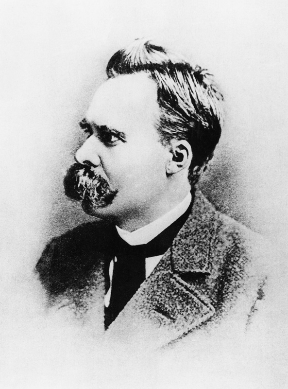 Friedrich Wilhelm Nietzsche nel 1883, illustrazione da ''Nietzsche'' di Daniel Halevy (foto)  a Fotografo Tedesco