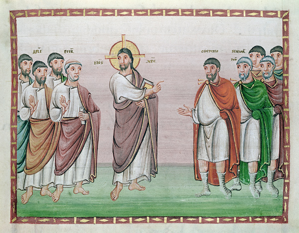 Ms. 24 Jesus and the Captain of Capernaum, from the Codex Egberti, c.980 a Ottonian