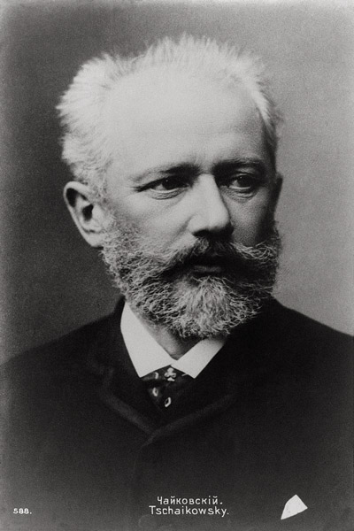 Piotr Ilyich Tchaikovsky (1840-93) (b/w photo)  a Russian Photographer