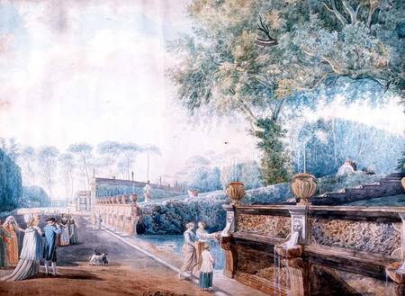 The Gardens of the Palazzo Doria Pamphili, Rome a Abraham Louis Rudolph Ducros