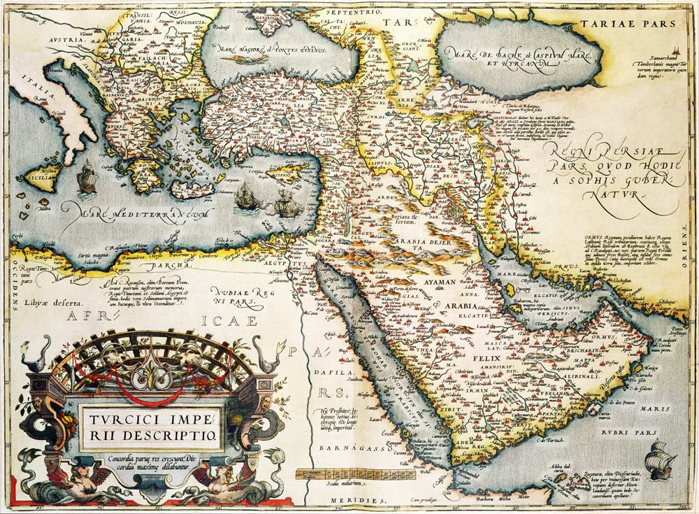 Map of the Middle East, from Theatrvm Orbis Terrarvm a Abraham Ortelius