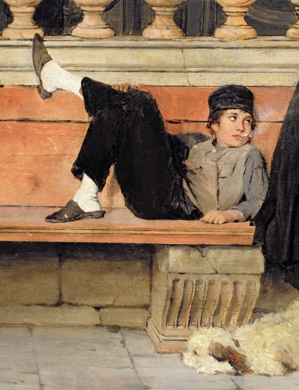 St. Mark's, Venice, detail of a boy smoking a Adolf Echtler