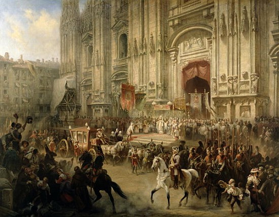 Ceremonial reception of Field-marshal Alexander Suvorov in Milan in April 1799, c.1850 a Adolf Jossifowitsch Charlemagne