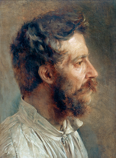 A.v.Menzel, Head of a Bearded Worker a Adolph Friedrich  von Menzel