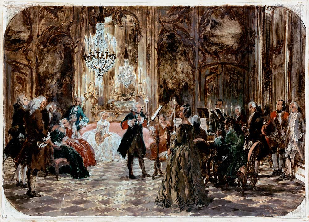 Flötenkonzert Friedrich des Großen (Studie) a Adolph Friedrich  von Menzel