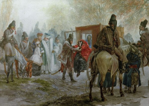 A.Menzel / Hussars and Polish Magnates a Adolph Friedrich  von Menzel