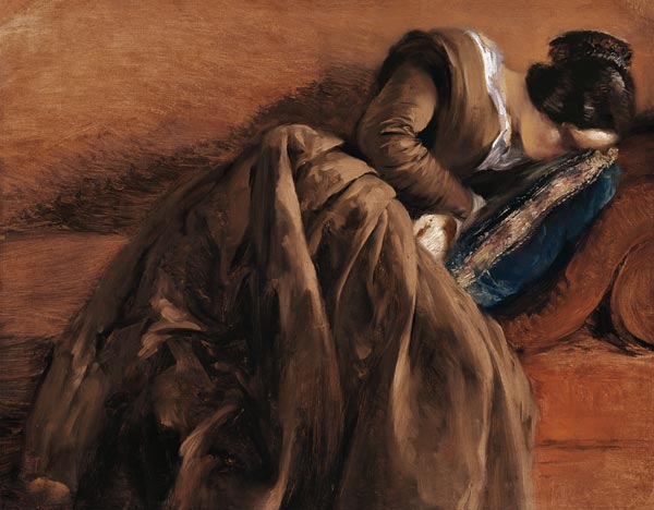 Emilie, the Artist's Sister, Asleep a Adolph Friedrich  von Menzel