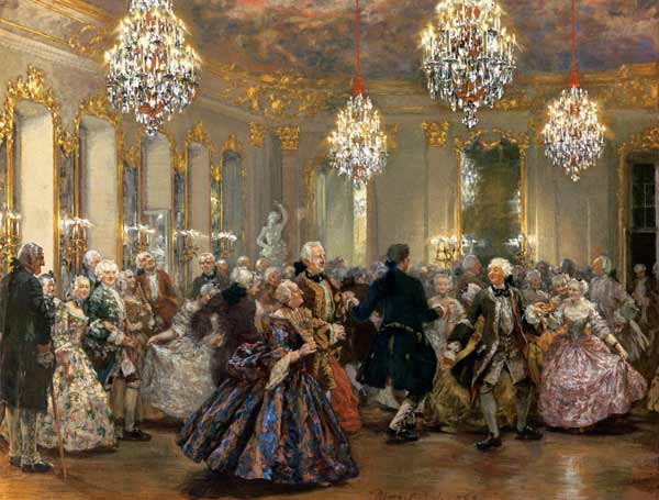 Court ball in the castle Reinsberg a Adolph Friedrich  von Menzel
