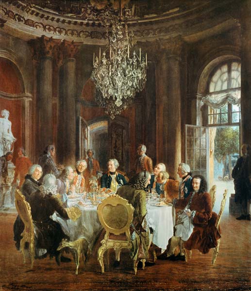 Re Friedrichs II Tavola rotonda a Sanssouci a Adolph Friedrich  von Menzel