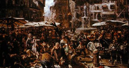 The Market of Verona a Adolph Friedrich  von Menzel