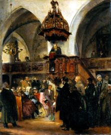 Preach in the old monastery church to Berlin a Adolph Friedrich  von Menzel