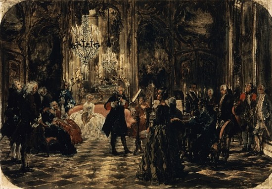 Sketch for The Flute Concert a Adolph Friedrich  von Menzel