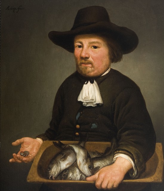 Man with the Bucket of Fish a Aelbert Cuyp