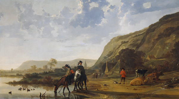 River Landscape with Riders a Aelbert Cuyp