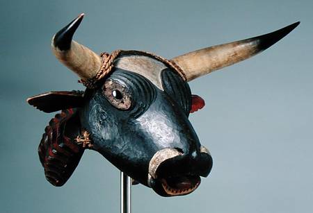 Bull Mask, Bijogo Culture, Bissagos Islands (wood, glass, horn & leather) a African
