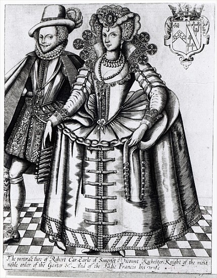 Robert Carr, Earl of Somerset and his wife Frances Howard; engraved by Renold Elstrack, c.1615-16 a (after) English School