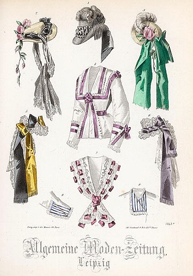 Fashion plate from the ''Allgemeine Moden-Zeitung'', Leipzig a (after) French School