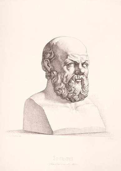 Portrait of Socrates (c.470-399 BC) ; engraved by B.Barloccini, 1849 a (after) C.C Perkins