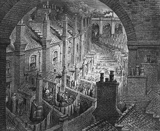 Over London - By Rail, from ''London, a Pilgrimage'', written by William Blanchard Jerrold (1826-94) a (after) Gustave Dore