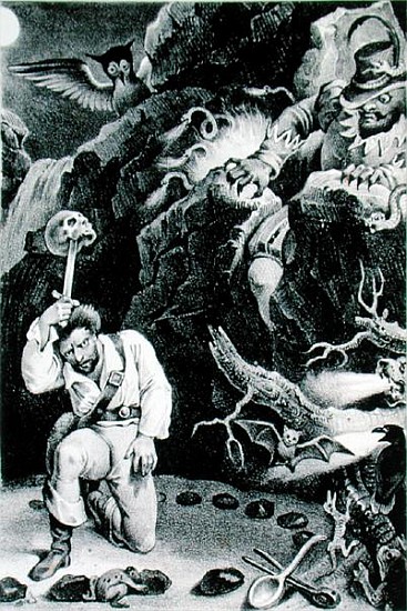 Scene from the opera ''Der Freischutz'' Carl Maria von Weber (1786-1826) lithographAdam et Hostein a (after) Johann Heinrich Ramberg