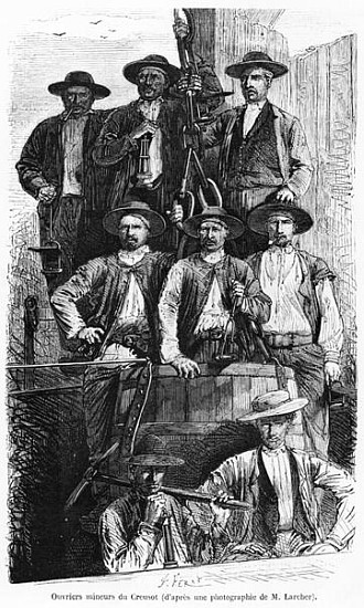 Coal Miners of Le Creusot during the Second Empire, illustration from ''Les Grandes Usines'' Julien  a (after) Jules Ferat