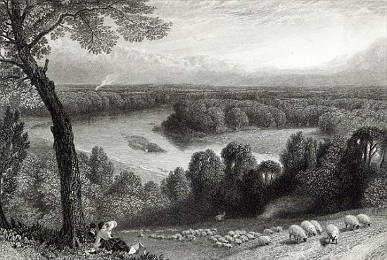 The Thames from Richmond Hill; engraved by J. Saddler, printed Cassell, Petter & Galvin a (after) Myles Birket Foster