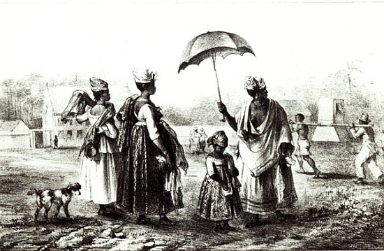 Negroes Traders with Children, from ''Voyage a Surinam'',1839 a (after) Pierre J. Benoit