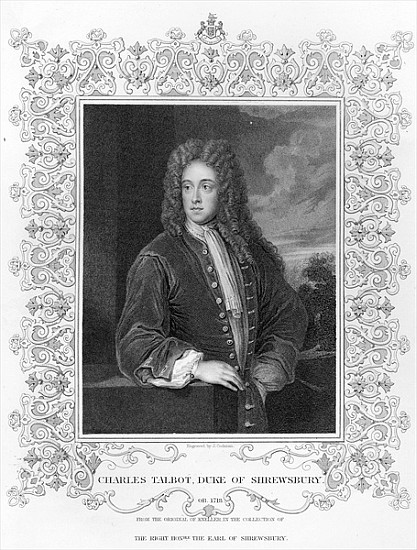 Charles Talbot, Duke of Shrewsbury; engraved by J. Cochran a (after) Sir Godfrey Kneller