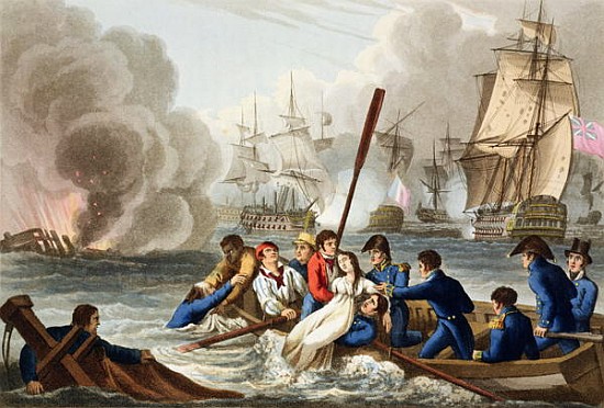 Anecdote at the Battle of Trafalgar; engraved by Matthew Dubourg (fl.1813-20) from ''Historic, Milit a (after) William Heath