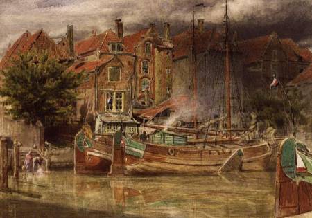 View on the Canal, Dort a Albert Goodwin