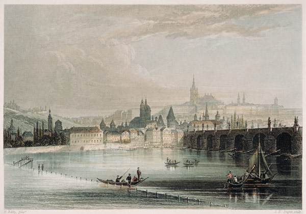 Prague c.1850 , Payne after Bibby a Albert Henry Payne