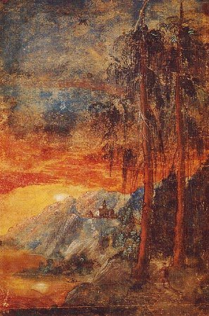 Landscape with sunset a Albrecht Altdorfer