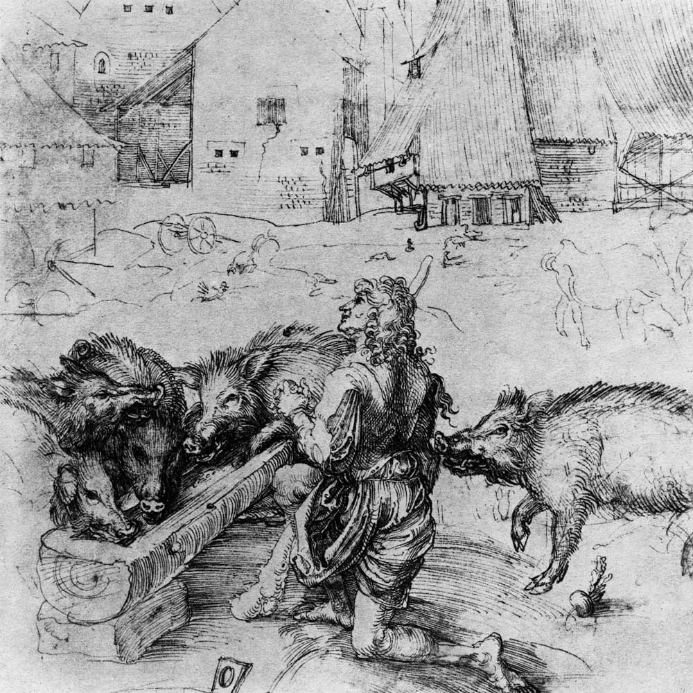 A.Dürer / The Prodigal Son / Drawing a Albrecht Durer