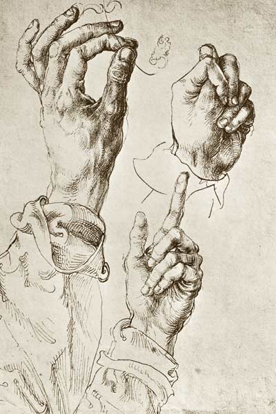 A.Dürer, Study of Three Hands / c.1490 a Albrecht Durer