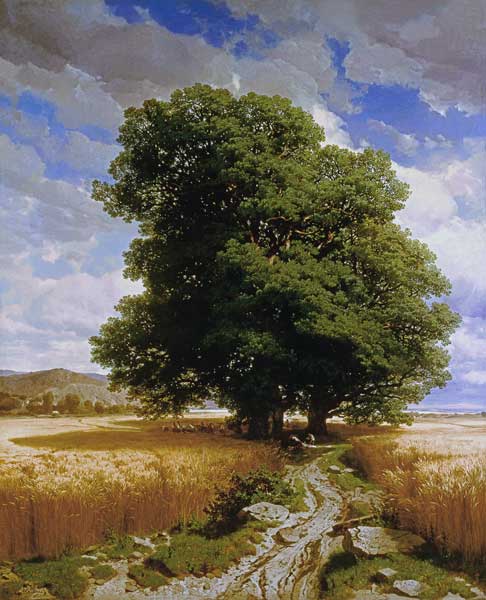 Landscape with Oaks a Alexandre Calame