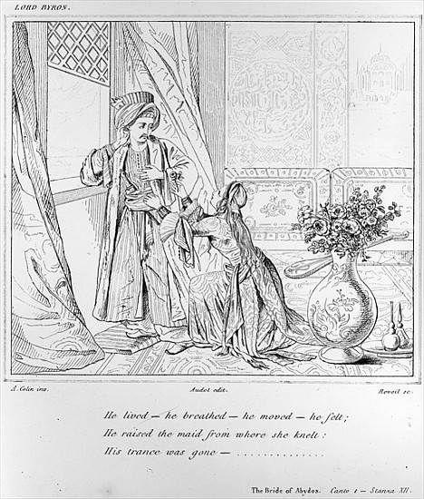 Scene from The Bride of Abydos by Lord Byron a Alexandre Colin
