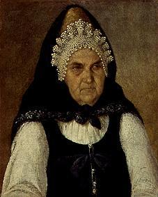 Portrait of a Russian merchant woman. a Alexej Wassiljewitsch Tyranow