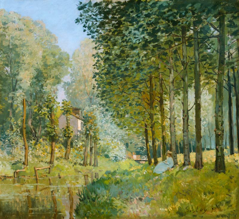 The Rest by the Stream. Edge of the Wood a Alfred Sisley
