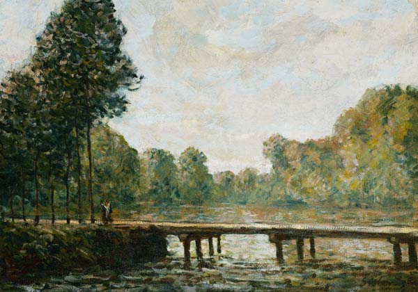 Kleine Brücke über den Fluss Orvanne a Alfred Sisley