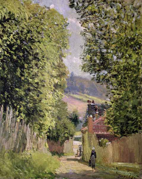 A Road in Louveciennes a Alfred Sisley
