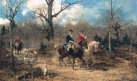 The Autumn Ride, c.1875-80 (oil on canvas) a Alfred von Wierusz-Kowalski