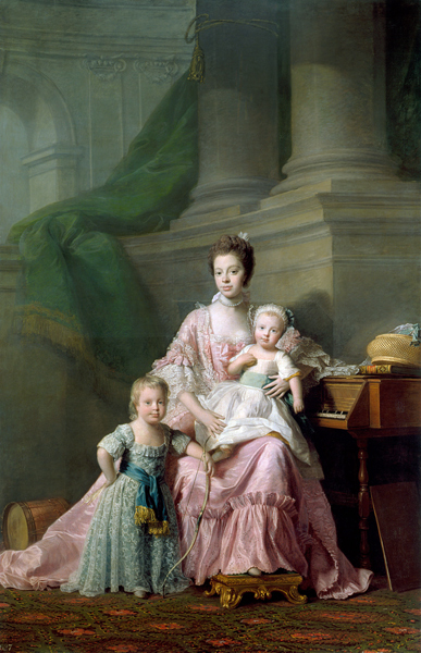 Queen Charlotte (1744-1818), with her Two Eldest Sons a Allan Ramsay