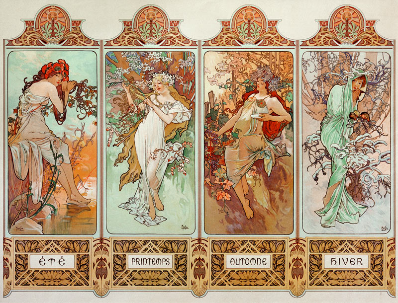 The Four Seasons a Alphonse Mucha
