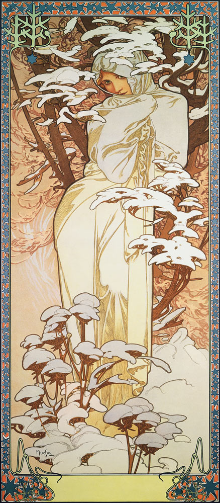 The Seasons: Winter a Alphonse Mucha
