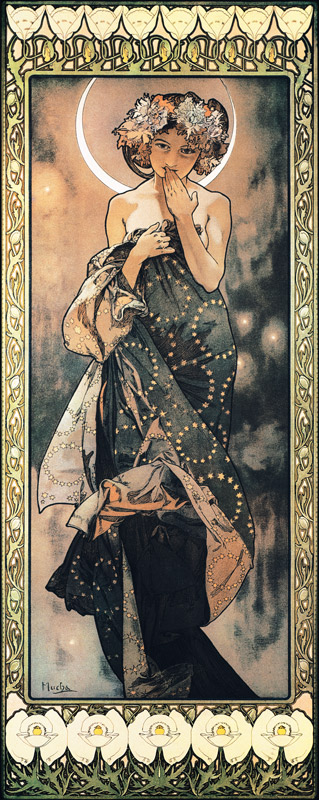 The Moon and the Stars: The Moon a Alphonse Mucha